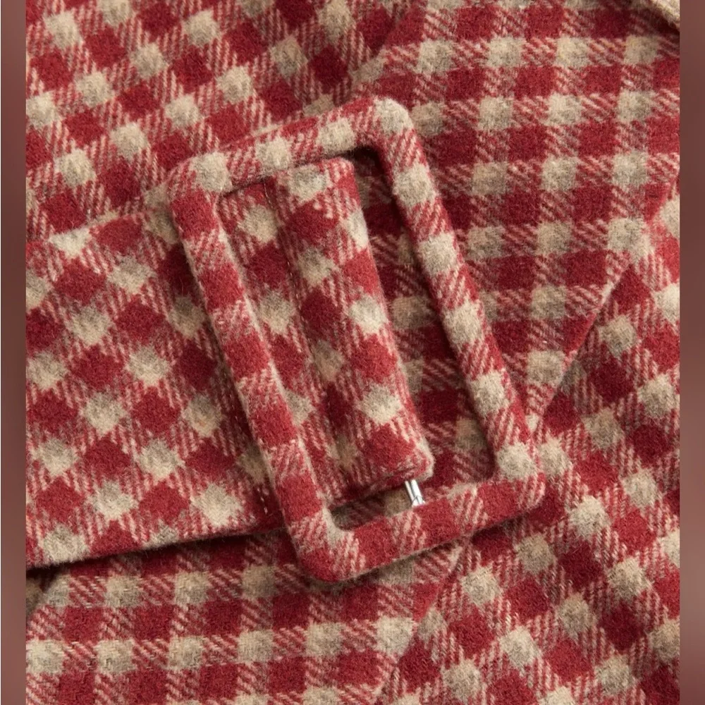Cider BOAT NECK HOUNDSTOOTH BELTED MINI DRESS S RP-7 - Picture 4 of 8